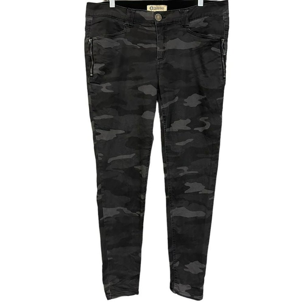 Democracy "Ab"solution Ab Technology Gray Camo Skinny Pants Womens Plus 14W